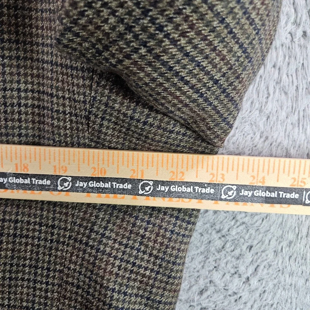 Lauren Ralph Lauren Mens 44L Wool Houndstooth‎ Sport Coat Blazer Brown